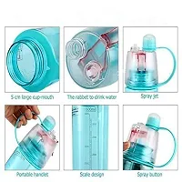 Stylish Plastic 2 In 1 Drinking Water Bottle with Sprayer - 600ml-thumb3