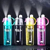 Stylish Plastic 2 In 1 Drinking Water Bottle with Sprayer - 600ml-thumb2
