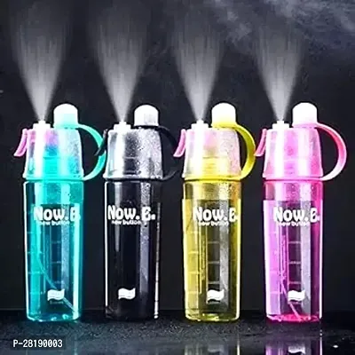 Stylish Plastic 2 In 1 Drinking Water Bottle with Sprayer - 600ml-thumb3