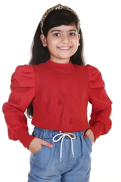 KIROTO Stylish Fancy Puff Full Sleeve Tops for Girls Kids