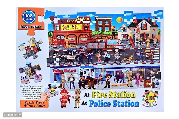 Floor Puzzle For 4+ Age Kids108 Piece At Fire Station-thumb0