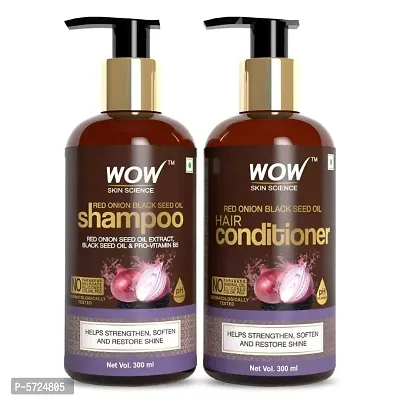 Red Onion Black Seed Oil Shampoo & Conditioner Kit With Red Onion Seed Oil Extract, Black Seed Oil & Pro-Vitamin B5 (Shampoo + Conditioner) - 600 ml