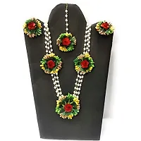 Balika Vadhu Flower Jewellery Designer Jwellery Set for Women  Girls (Mehandi/Haldi /Bridal/Baby Shower/Party/wedding) (Yellow Green Gold)-thumb1