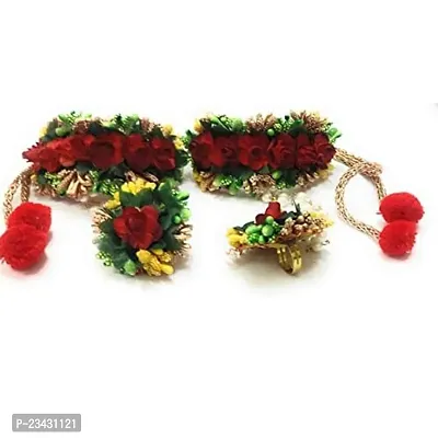 Balika Vadhu Flower Jewellery Designer Jwellery Set for Women  Girls (Mehandi/Haldi /Bridal/Baby Shower/Party/wedding) (Yellow Green Gold)-thumb3