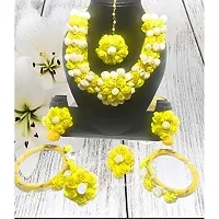 anytime Balika Vadhu Jewellery Designer Jwellery Set for Women  Girls (Mehandi/Haldi/Bridal/Baby Shower) (Yellow)-thumb1