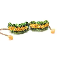 Balika Vadhu Flower Jewellery Designer Jwellery Set for Women  Girls (Mehandi/Haldi /Bridal/Baby Shower/Party/wedding) (Green Yellow)-thumb3