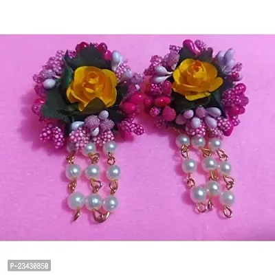 Balika Vadhu Jewellery Designer Jwellery Set for Women  Girls Pink Purple (Mehandi/Haldi /Bridal/Baby Shower/Marriage/Wedding) (Purple Yellow)-thumb4
