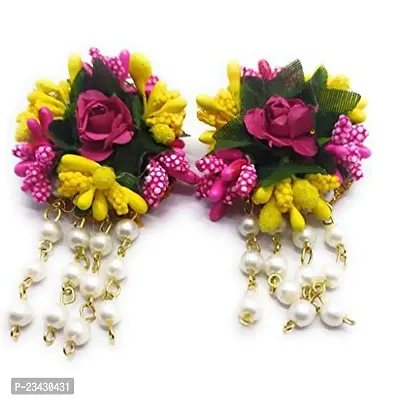 Balika Vadhu Jewellery Designer Jwellery Set for Women  Girls (Mehandi/Haldi /Bridal/Baby Shower/Marriage/Wedding) (Yellow Pink)-thumb3