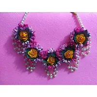 Balika Vadhu Jewellery Designer Jwellery Set for Women  Girls Pink Purple (Mehandi/Haldi /Bridal/Baby Shower/Marriage/Wedding) (Purple Yellow)-thumb1