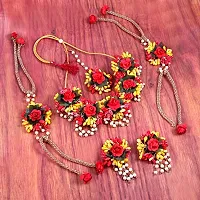 Balika Vadhu Jewellery Designer Jwellery Set for Women  Girls (Mehandi/Haldi /Bridal/Baby Shower/Marriage/Wedding) (Yellow Red)-thumb2