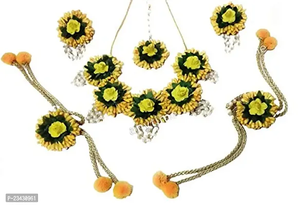 anytime Balika Vadhu Designer Jewellery Set for Women for Mehendi/Haldi /Bridal/Baby Shower/Marriage/Wedding (Yellow)