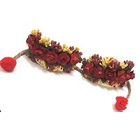 Balika Vadhu Flower Jewellery Designer Jwellery Set for Women  Girls (Mehandi/Haldi /Bridal/Baby Shower/Party/wedding) (Red yellow)-thumb3
