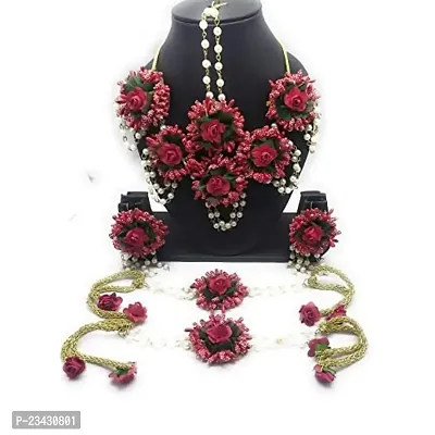Anytime Jewellery Designer Beautiful Red Jwellery Set with 6 Items for Women  Girls (Mehandi/Haldi Bridal/Baby Shower) (Red)
