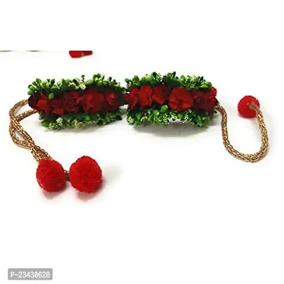 Balika Vadhu Flower Jewellery Designer Jwellery Set for Women  Girls (Mehandi/Haldi /Bridal/Baby Shower/Party/wedding) (Green Red)-thumb4