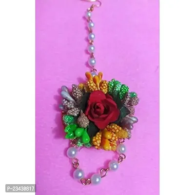 Balika Vadhu Jewellery Designer Jwellery Set for Women  Girls Pink Purple (Mehandi/Haldi /Bridal/Baby Shower/Marriage/Wedding) (Yellow Green)-thumb3