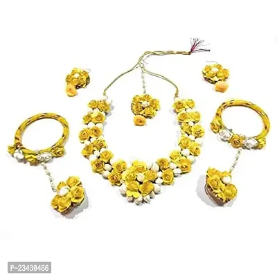 anytime Balika Vadhu Jewellery Designer Jwellery Set for Women  Girls (Mehandi/Haldi/Bridal/Baby Shower) (Yellow)-thumb0