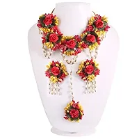 Balika Vadhu Jewellery Designer Jwellery Set for Women  Girls (Mehandi/Haldi /Bridal/Baby Shower/Marriage/Wedding) (Yellow Red)-thumb1