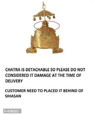 Craftsai Exports  Metal Singhasan Oval Shaped for Ganesha Krishna God Idols - Gold Plated Ladoo Gopal Pooja Chowki for Temple Mandir Puja Idol Decoration Items-thumb3