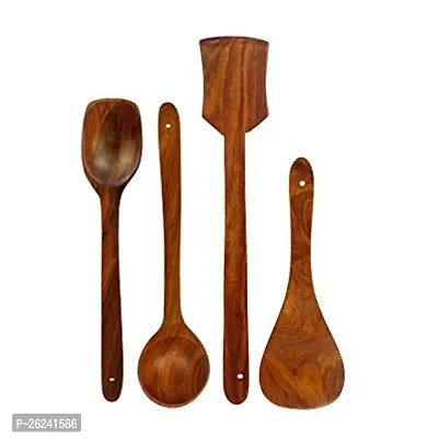 Sublime Arts  Wooden Spatula and Laddle/Woods Cooking Spoon Set of 4-thumb0