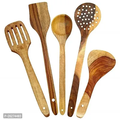 Sublime Arts Round Pack Of 5 Wooden Spoons.-thumb0