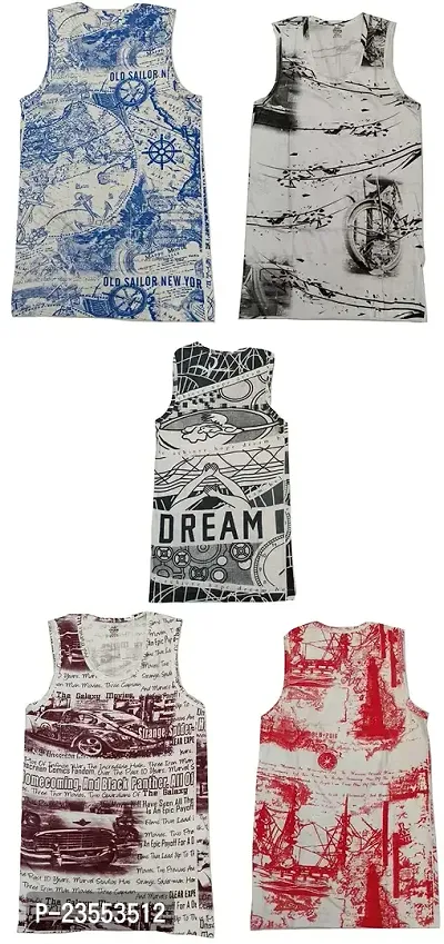 Epic Touch Men's SIRTEX Printed Vest for Men|Men's Innerwear| Men's Vest (Pack of 5)-thumb0