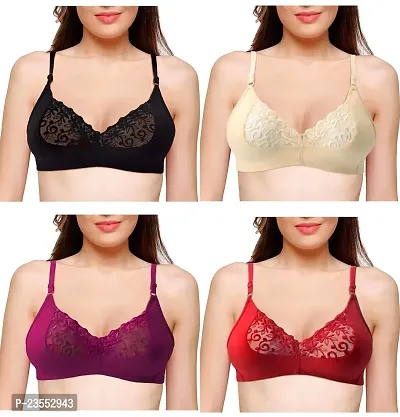 Epic Touch Women's X-Lady Premium Solid Bridal Bra for Women  Girls|Women's Bra Combo (Pack of 4)