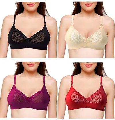 Women's X-Lady Hosiery Bridal Bra for Women and Girls - Women's Innerwear, Bralette Bra (Pack of 4)