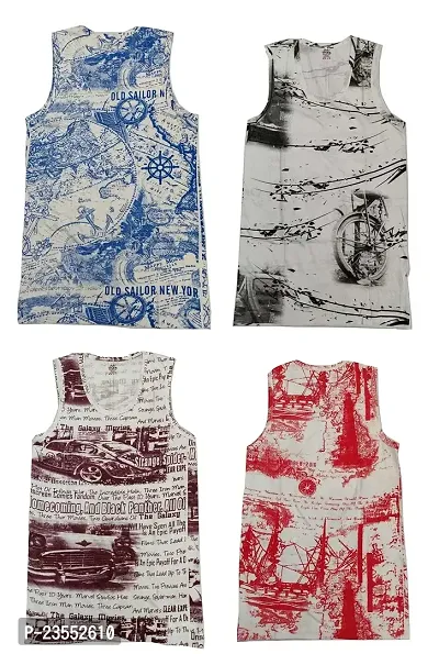 Epic Touch Men's SIRTEX Printed Vest for Men|Men's Innerwear | Men's Vest (Pack of 4)-thumb0