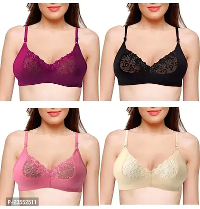 Epic Touch Women's X-Lady Premium Solid Bridal Bra for Women  Girls|Women's Bra Combo (Pack of 4)