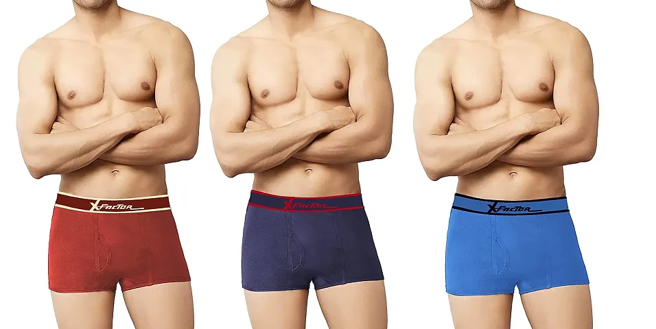 Elegant Hosiery Self Pattern Trunks For Men- Pack Of 3