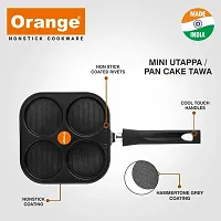 Orange Non- Stick Pancake/Mini Uttapam Tawa Platina Series with Nylon Spatula-thumb1