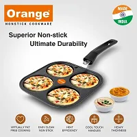 Orange Non- Stick Pancake/Mini Uttapam Tawa Platina Series with Nylon Spatula-thumb2