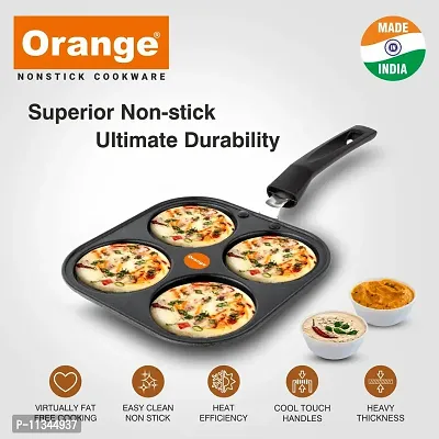 Orange Non- Stick Pancake/Mini Uttapam Tawa Platina Series with Nylon Spatula-thumb3