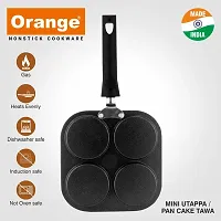 Orange Non- Stick Pancake/Mini Uttapam Tawa Platina Series with Nylon Spatula-thumb3