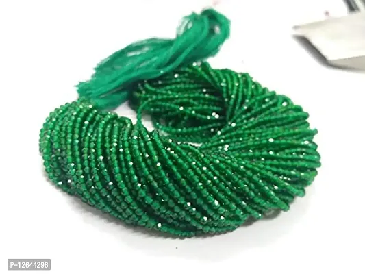 Zoya Gems  Jewellery 5 Strand Micro Green Emerald Hydro, Faceted Rondelles 2mm Beads, Semi Precious Gemstone Beads ,14 Each Strinng, for Jewellery Making - Craft Supplies-thumb4