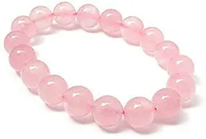 Zoya Gems & Jewellery Natural Rose Quartz Bracelet 8 MM Stone Beads Energised Reiki Healing Bracelet (Pink, Unisex)-thumb1