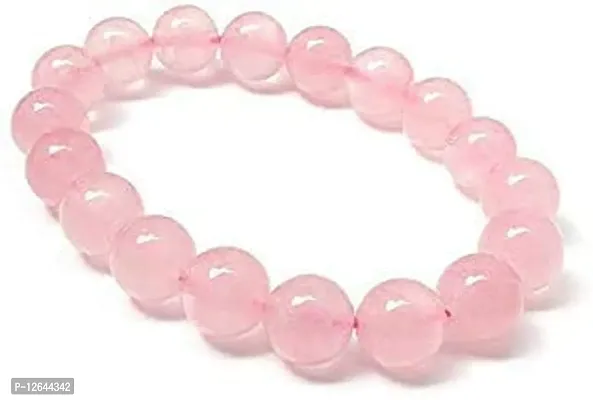 Zoya Gems & Jewellery Natural Rose Quartz Bracelet 8 MM Stone Beads Energised Reiki Healing Bracelet (Pink, Unisex)-thumb2