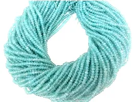 Zoya Gems  Jewellery 1 Strand Aqua Chalcedony Faceted Rondelle Beads - Aqua Gemstone Rondelle Beads Size 4mm - 14 Inches Long Strand - Faceted Rondelle For DIY Making Jewellery-thumb1