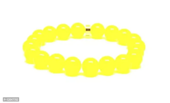 Zoya Gems & Jewellery Genuine Yellow Jade Stretch Bracelet-thumb0