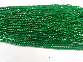 Zoya Gems  Jewellery 5 Strand Micro Green Emerald Hydro, Faceted Rondelles 2mm Beads, Semi Precious Gemstone Beads ,14 Each Strinng, for Jewellery Making - Craft Supplies-thumb2