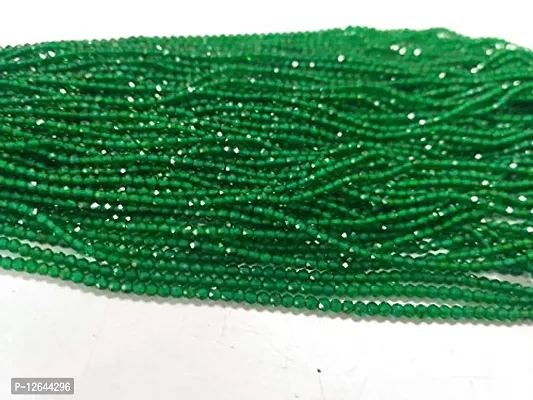 Zoya Gems  Jewellery 5 Strand Micro Green Emerald Hydro, Faceted Rondelles 2mm Beads, Semi Precious Gemstone Beads ,14 Each Strinng, for Jewellery Making - Craft Supplies-thumb3