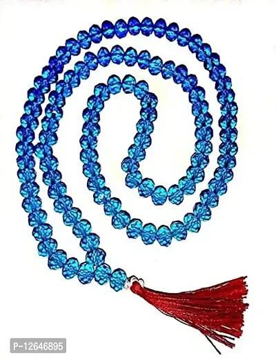 Zoya Gems & Jewellery 108 Beads 8MM Crystal Prayer Necklace, Yoga, Mantra Jaap Mala-thumb0