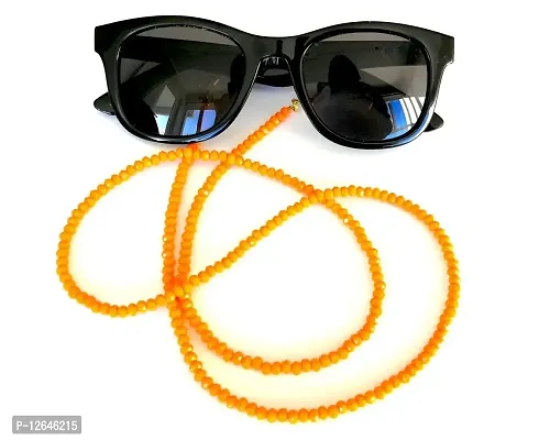 Zoya Gems  Jewellery Orange Beads Eyeglass  Mask Chain- Beaded Reading Eyeglass Holders- Sunglass Necklace
