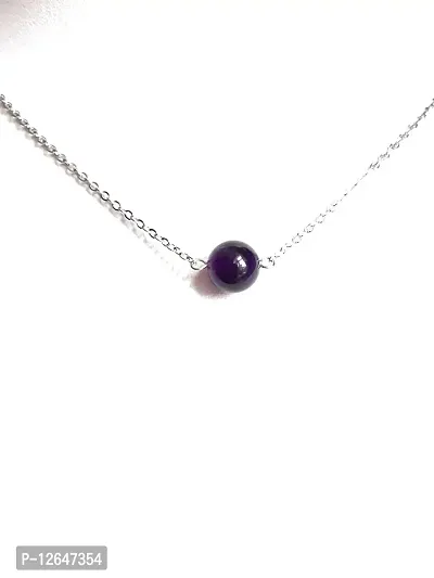 Zoya Gems & Jewellery 10MM Amethyst crystal necklace Dark Amethyst chain choker necklace Amethyst jewelry Purple Amethyst gemstone handmade necklace Dainty necklace-thumb0