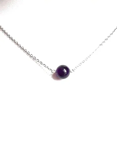 Zoya Gems & Jewellery 10MM Amethyst crystal necklace Dark Amethyst chain choker necklace Amethyst jewelry Amethyst gemstone handmade necklace Dainty necklace