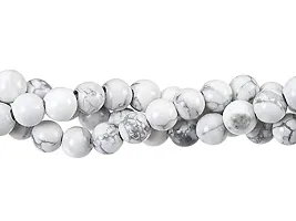 Zoya Gems  Jewellery White Howlite 8mm Large-Hole Round Bead1 Strand-thumb1