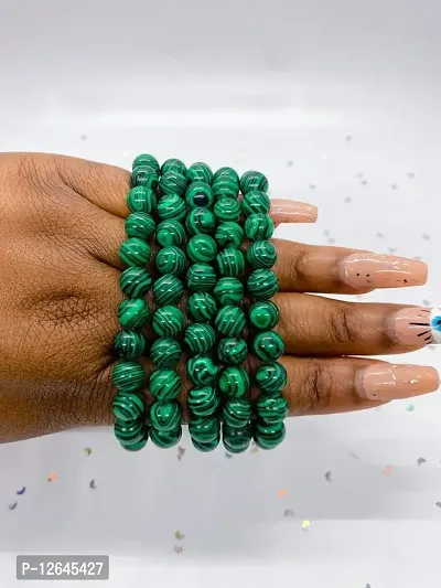 Zoya Gems  Jewellery Malachite 8mm Bead Bracelet, Green Bracelet, Natural Malachite Beads,Heart Chakra Bracelet, Taurus Zodiac Bracelet, Scorpio Bracelet-thumb3