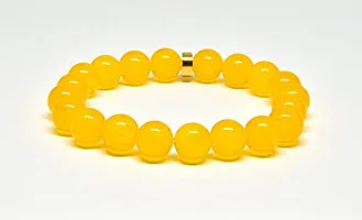 Zoya Gems & Jewellery Genuine Yellow Jade Stretch Bracelet-thumb1