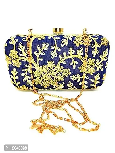 Zoya Gems & Jewellery Party Blue Box Clutch
