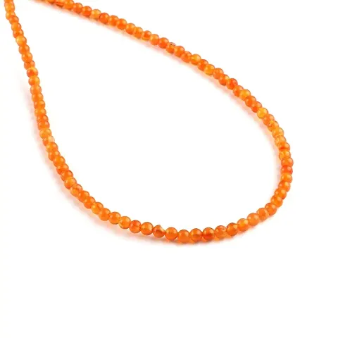 Zoya Gems Jewellery Carnelian necklace, 6mm genuine Carnelian beaded necklace, stone necklace, Carnelian necklace for men and women 18 Inch necklace